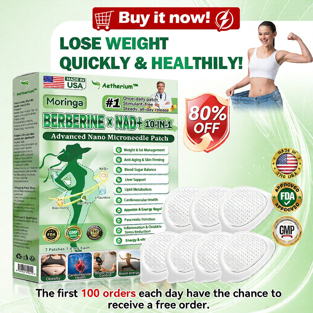 ⚡Official Store | 🍋 Aetherium™ Moringa & Berberine 10-IN-1 Advanced Nano Microneedle Patch (Once Daily, visible changes in 7 days) ✅ Obesity, Diabetes, Sleep Apnea, And Joint Issues