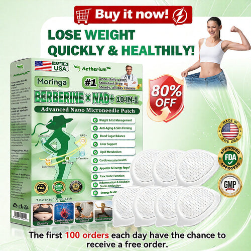 ⚡Official Store | 🍋 Aetherium™ Moringa & Berberine 10-IN-1 Advanced Nano Microneedle Patch (Once Daily, visible changes in 7 days) ✅ Obesity, Diabetes, Sleep Apnea, And Joint Issues